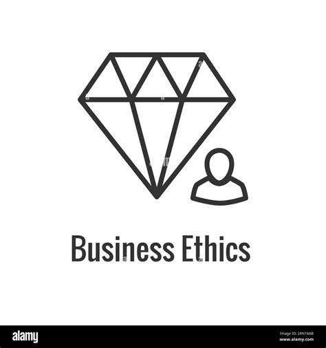 Business and Corporate Ethics Showing Company Values Icon with Single ...