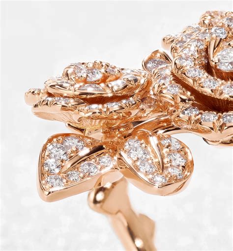 خاتم Rose Dior Bagatelle ذهب زهري وألماس | DIOR