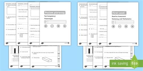 CfE First Level Baseline Maths Test English Polish - Twinkl