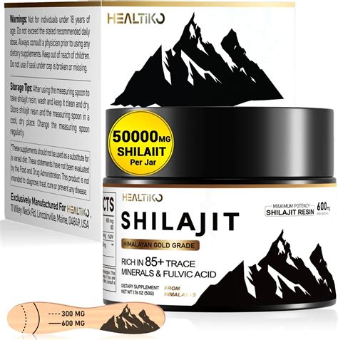 Amazon.com: Shilajit Resin, Himalayan Shilajit Pure Himalayan Organic - 600mg Potency Gold Grade ...
