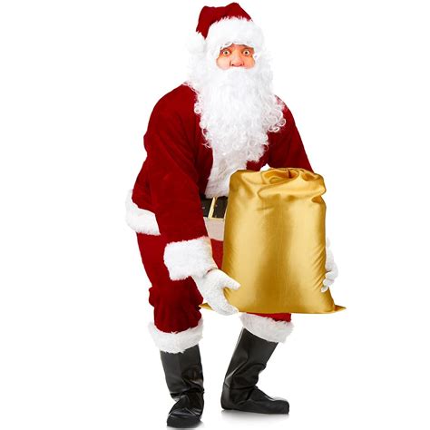 Dolloly Santa Suit Adult Christmas Costume Suit Deluxe Santa Suit ...