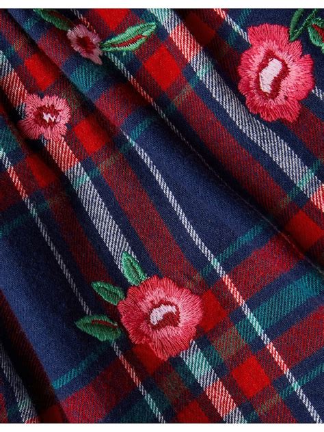 Buy Monsoon Red Floral Print Embroidered Tartan Skirt from Next India