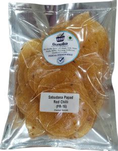 Gunvika Sabudana /Sago Papad Red Chilli Gluten-Free & Upwas-Friendly ...
