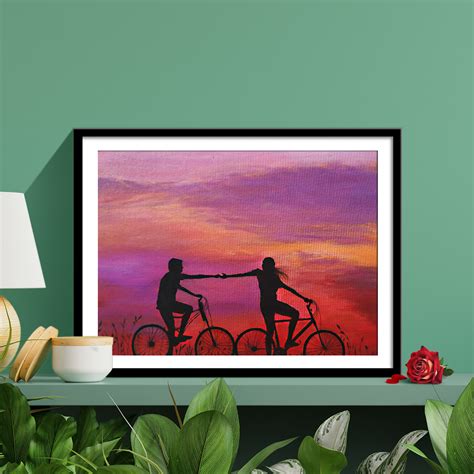 Couple On Bicycles In Silhouette | Hobby Ideas