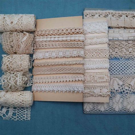 Antique Bobbin Lace Trims Bundle: French Ephemera, Scrapbook Supplies ...