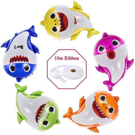Buy Baby Shark Balloons 25 Inch, 5 Pcs sharks Family Balloons For ...