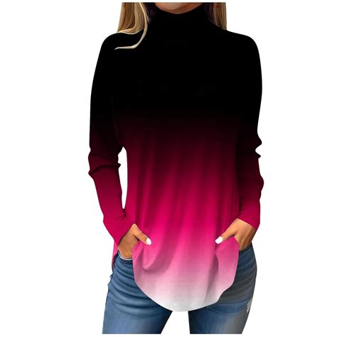 Ydkzymd Thin Long Sleeve Shirts Women Black color block Thermal Womens ...