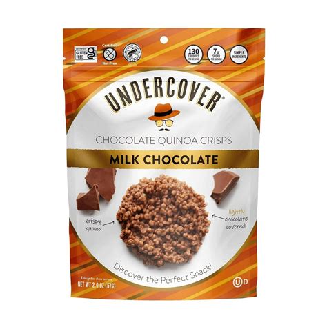 Undercover Chocolate Quinoa Crisps - Milk Chocolate Quinoa Crisps | 8 ...