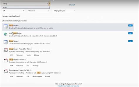 Image result for Visual Studio 2019 Setup Project