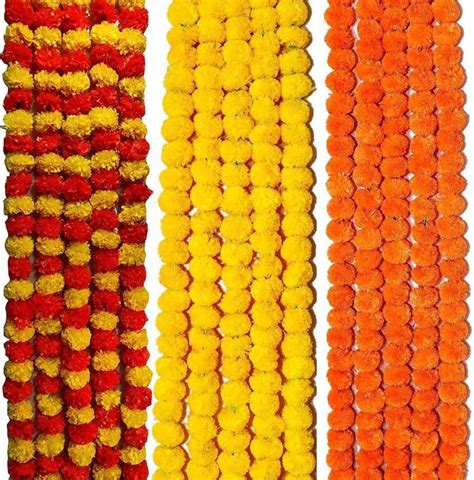 FRB Artificial Marigold Wall Hanging, Genda Phool Marigold Fluffy ...