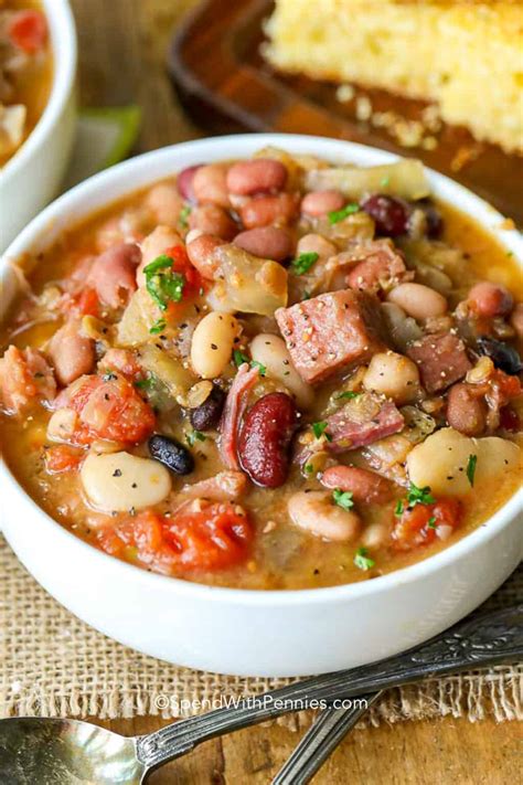 Slow Cooker Ham and Bean Soup - Spend With Pennies