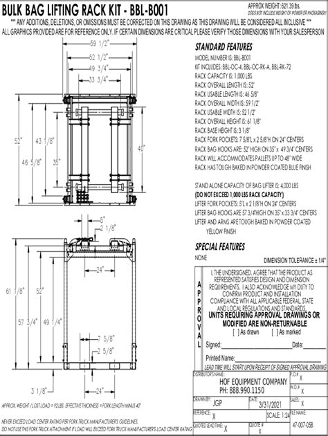 Fillable Online Bulk Bag Lifter & RackFork Lifting Hooks Fax Email ...
