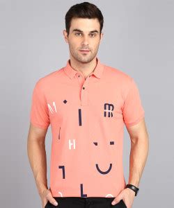 3BROS Typography Men Polo Neck Pink T-Shirt - Buy 3BROS Typography Men ...