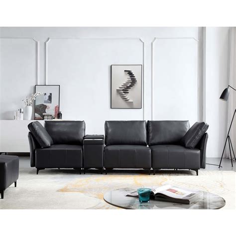 Latitude Run® Black Faux Leather Sofa | Wayfair