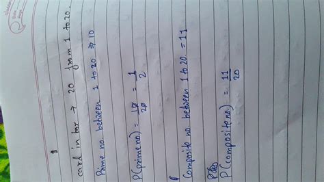 A box contains cards numbered from 1 to 20 a card is drawnat random ...