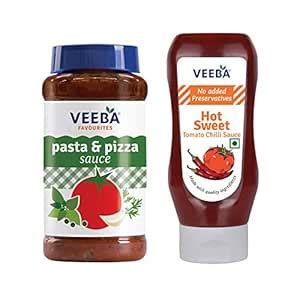 Veeba Pasta-Pizza Sauce,525g & Hot Sweet Tomato Chilli Sauce Pet Bottle ...