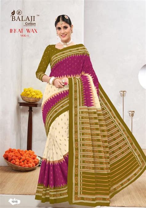BALAJI COTTON IKKAT WAX SAREE VOL 1 wholesale-supplier
