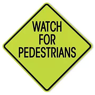 Crosswalk Signs, Fluorescent Pedestrian Crossing Signs in Stock - ULINE