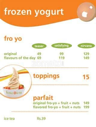 Menu at Kiwi Kiss, Bengaluru, The Forum Mall (Ground Floor)