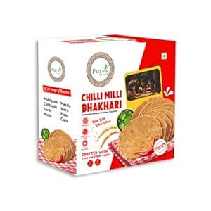 Purva Bites Roasted Chilli Milli Biscuit Bhakhri (200 gram Each ...