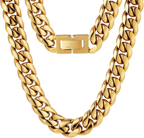 KRKC&CO Cuban Link Chain, 18K Gold Plated, India | Ubuy