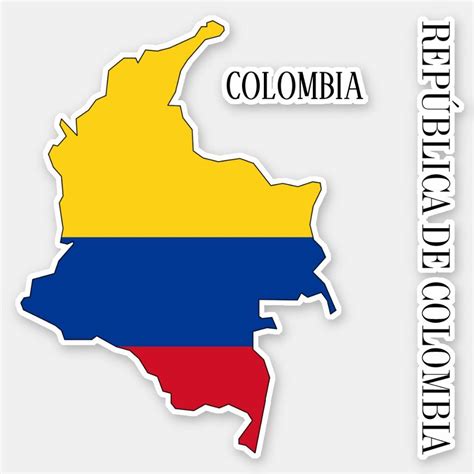 Colombia Flag Map Sticker | Zazzle | South america flag, Colombia flag ...