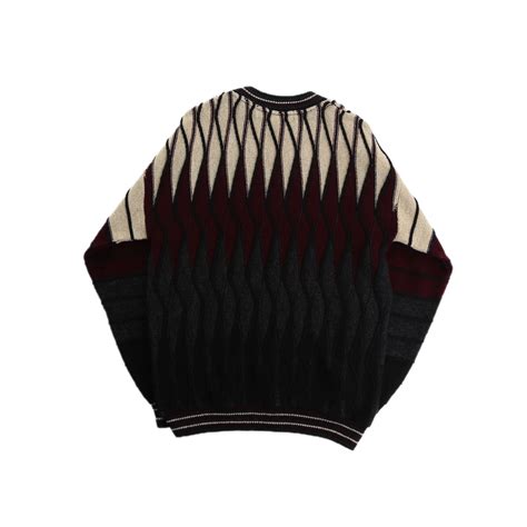 【FIFTY-FIFTY】1990s vintage BACH RACH all-over pattern 3D knit sweater ...