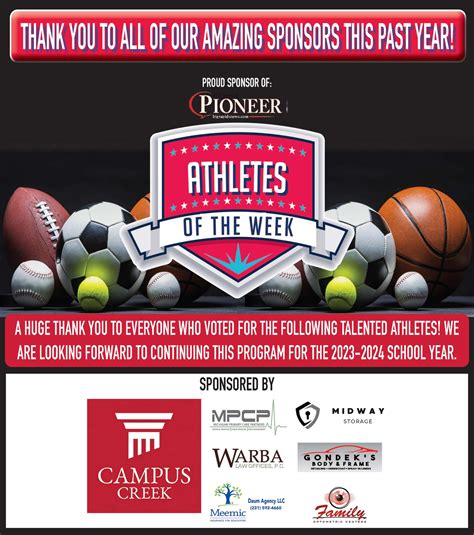 Athletes Of The Week - Big Rapids Pioneer