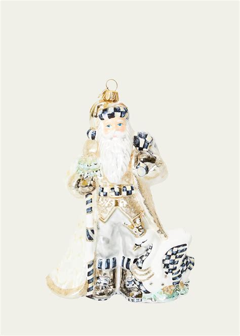 MacKenzie-Childs Crystal Palace Swan Santa Glass Christmas Ornament ...