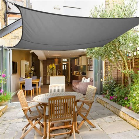 3m x 2m Sun Shade Sail Garden Canopy Awning Screen 98% UV Block ...