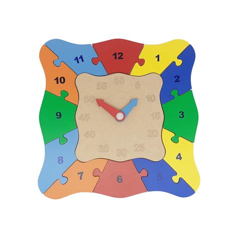 Buy Tantrums Wooden Square Clock for Learning Shape Color Sorting ...