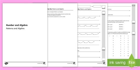Patterns and Algebra Test | Year 6 Maths Worksheets PDF