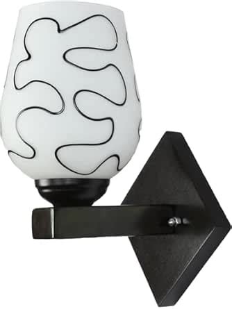 Somil Decorative Indoor Wall Lamp with Colorful Glass Shade and Black ...