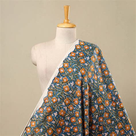 Green Block Print Cotton Sanganeri Fabric – iTokri आई.टोकरी