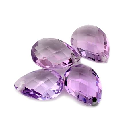 Amethyst Pear Faceted Briolettes 10x14mm