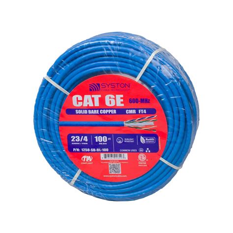 Cat6 Bulk Cable Raw 100ft Pure Copper, Outdoor / Indoor Heat Resistant ...