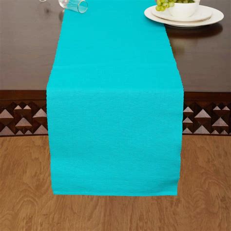 Buy Kale Textured Runner - Cotton - Ribbed Runner 120 cm x 33 cm -Blue ...