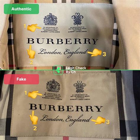 Burberry labels difference online