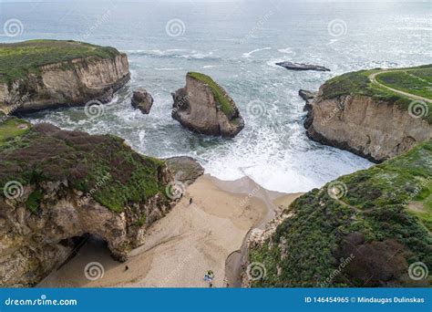 Shark Fin Cove Beach stock image. Image of colorful - 146454965
