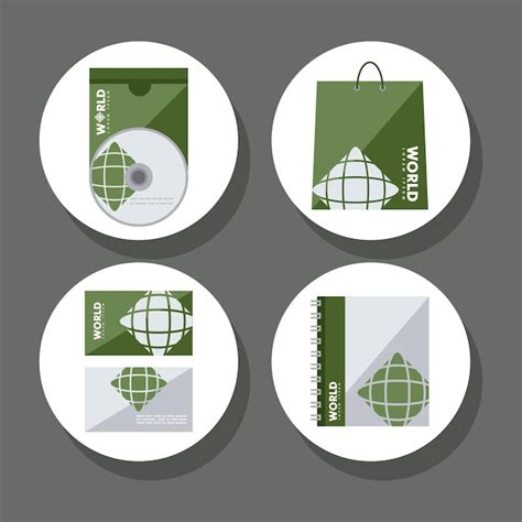 Corporate identity icons | Premium Vector