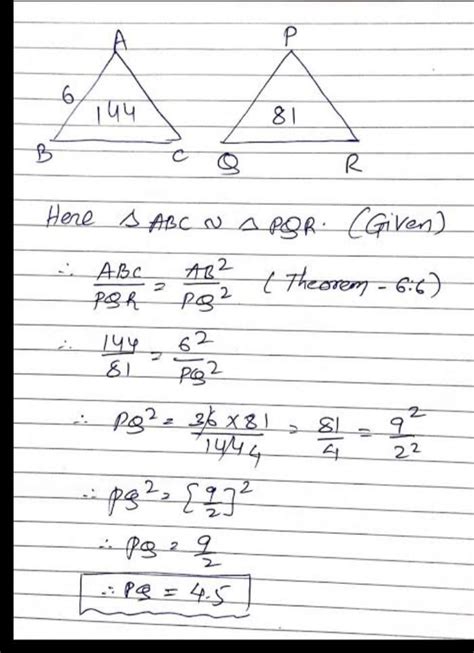 If ∆ABC ~∆QRP, ar(∆ABC)/ar(∆PQR)=9/4, AB=18 cm, BC=15cm then find the ...