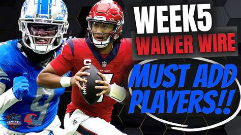2023 Fantasy Football - MUST ADD PLAYERS - WEEK 5 Waiver Wire Targets ...