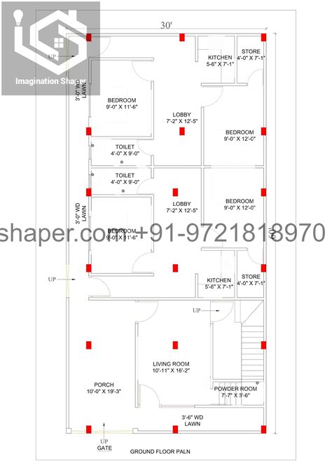 1800 house plan and design - 30x60 House Plans and elevation designs ...