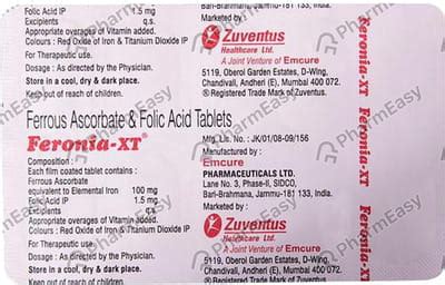 Feronia XT Tablet: Uses, Side Effects, Price, Dosage & More Info ...