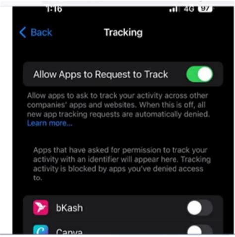 Image result for Notification Settings of a Tracking Application