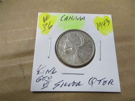 1943 CANADA KING GEORGE VI SILVER QUARTER
