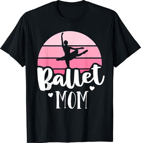 Retro Ballet Mom Pink Ballerina Shirt Vintage Dance Mom T-Shirt Black ...