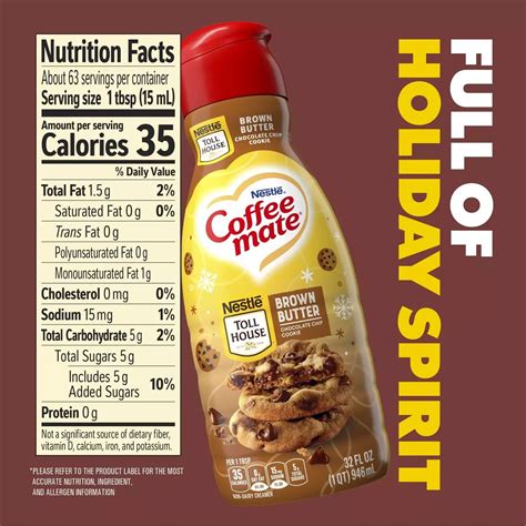 Nestle Coffee Mate Liquid Coffee Creamer - Brown Butter Chocolate Chip ...