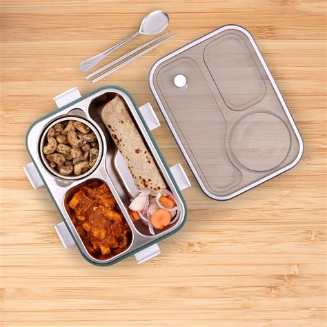 Buy GREEN DAYS Lunch Box Sealed Stainless Steel Lunch Box with Fork ...