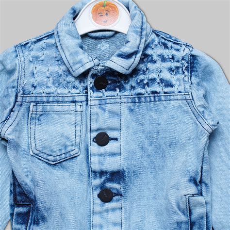 Buy Ripped Style Solid Denim Jacket – Mumkins